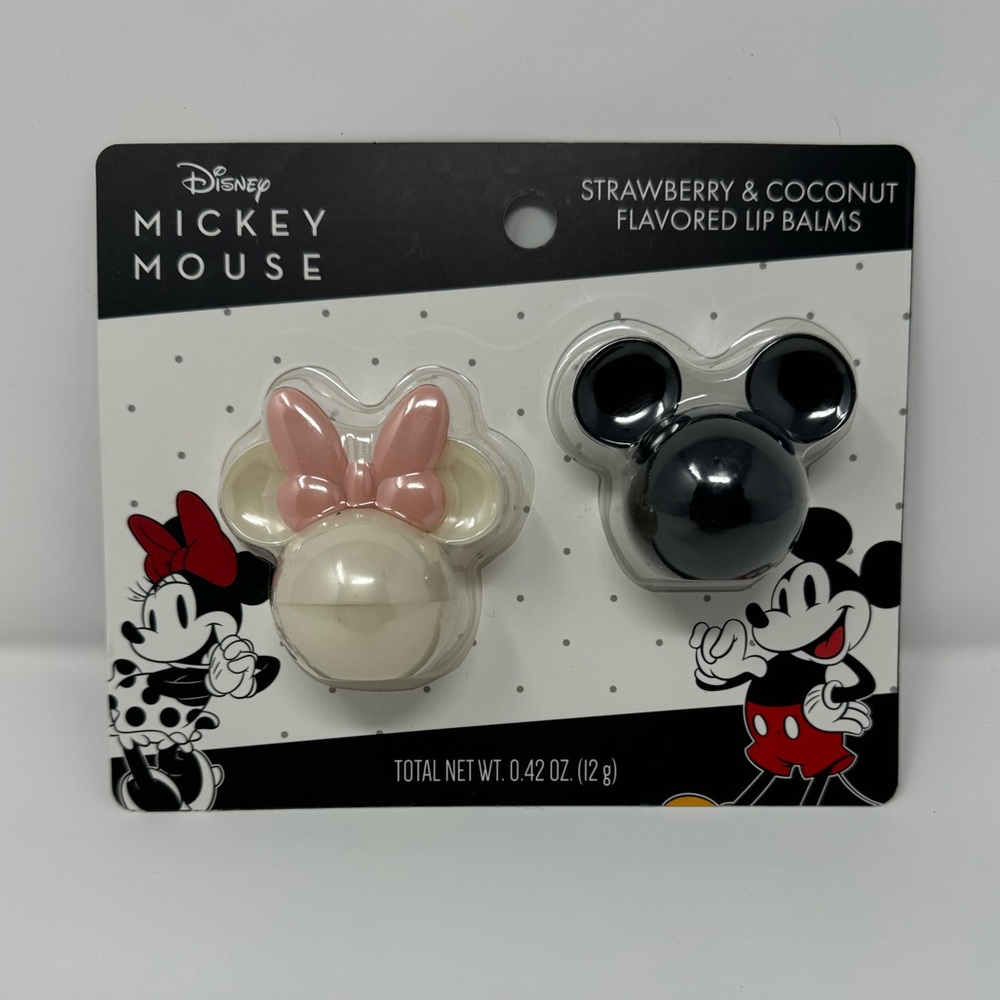 New 2 pack - Disney Mickey Mouse Flavored Lip Balms, strawberry, coconut, Minnie